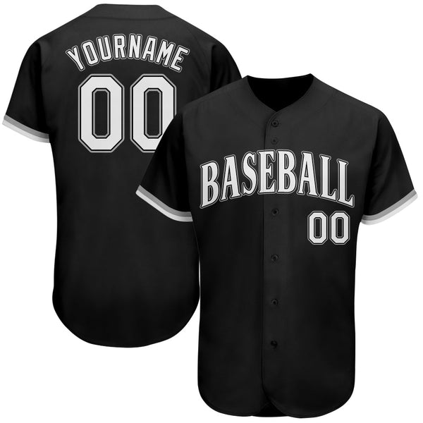 Custom Team Gray Baseball Authentic Purple Jersey Black