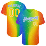 Custom Rainbow For Pride Month Love Is Love LGBT Authentic Baseball Jersey