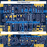 Custom Navy Navy-Gold 3D Pattern Design Authentic Baseball Jersey