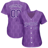 Custom Purple Purple-White 3D Pattern Design Authentic Baseball Jersey