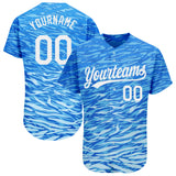 Custom Royal White 3D Pattern Design Authentic Baseball Jersey