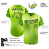 Custom Neon Green Neon Green-Black 3D Pattern Design Authentic Baseball Jersey