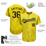 Custom Gold Black 3D Pattern Design Authentic Baseball Jersey