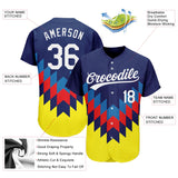 Custom Figure White-Gold 3D Pattern Design Authentic Baseball Jersey