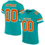 Custom Aqua Texas Orange-White Mesh Authentic Football Jersey