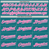 Custom Teal Pink-White Authentic Baseball Jersey