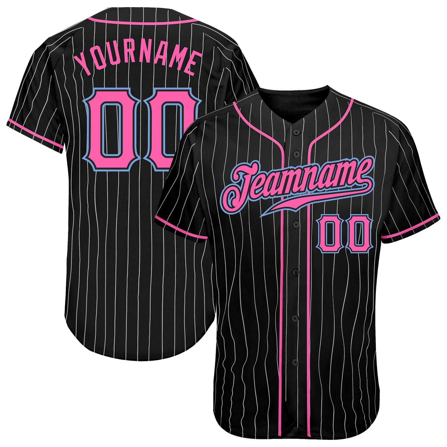 Custom Pink White-Pink Classic Style Authentic Baseball Jersey