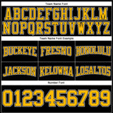 Custom Stitched Black Gold-White Football Pullover Sweatshirt Hoodie