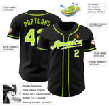 Custom Black Neon Green-White Authentic Baseball Jersey