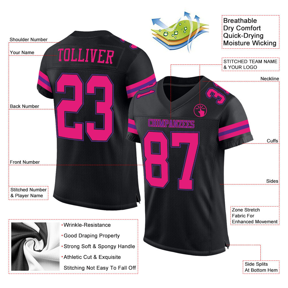 Custom Light Pink Football Jersey  Custom football, Pink football,  Football jerseys