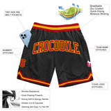 Custom Black Red-Gold Authentic Throwback Basketball Shorts