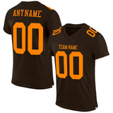 Custom Brown Blaze Orange Mesh Authentic Football Jersey