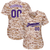 Custom Camo Purple-Black Authentic Salute To Service Baseball Jersey