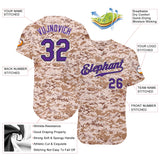 Custom Camo Purple-Black Authentic Salute To Service Baseball Jersey