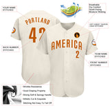 Custom Cream Texas Orange Authentic Baseball Jersey