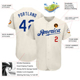 Custom Cream Royal-Red Authentic Baseball Jersey