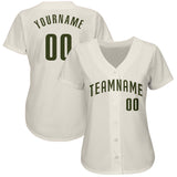 Custom Cream Olive Authentic Baseball Jersey