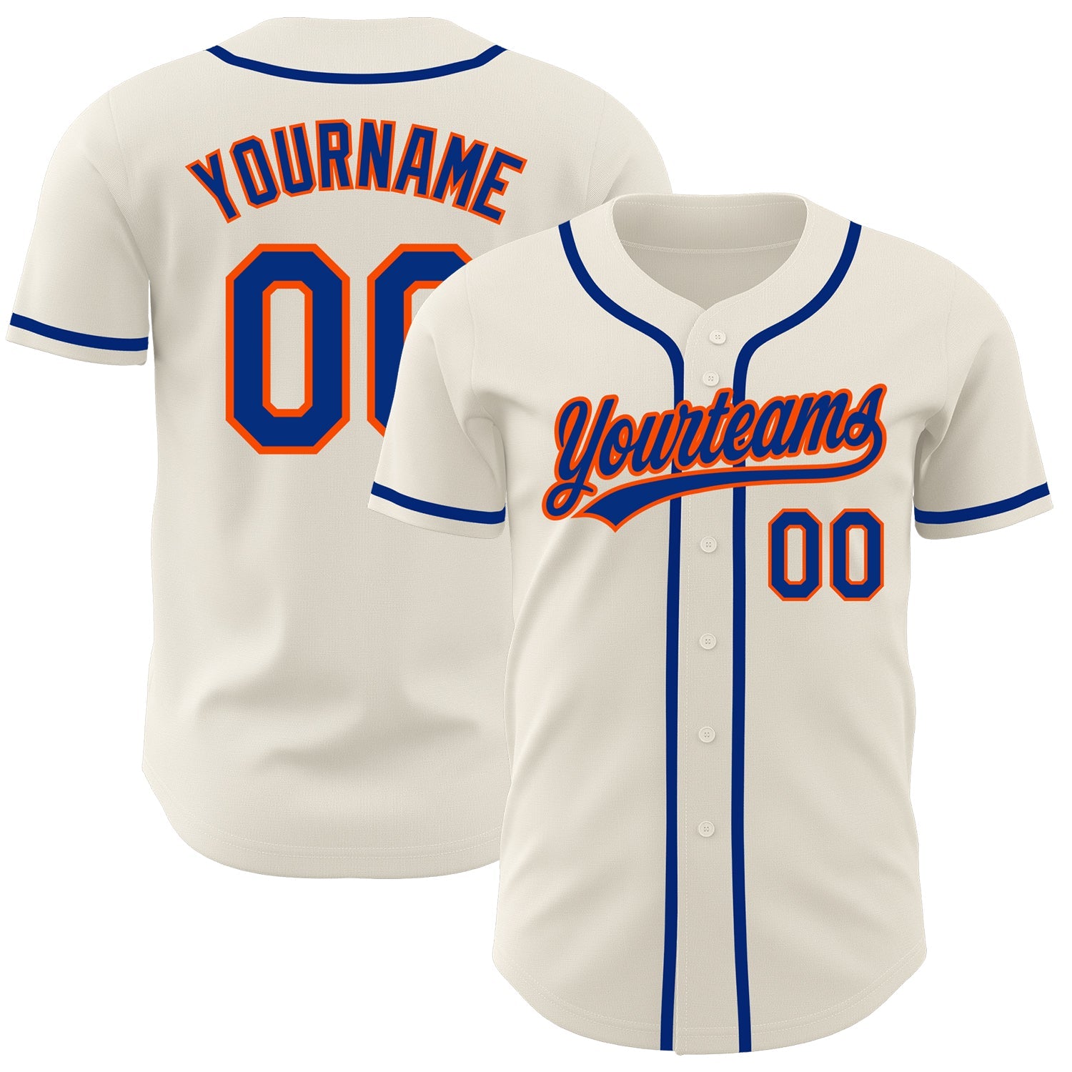 Custom Royal Royal-Orange Authentic Baseball Jersey