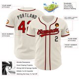 Custom Cream Red-Black Authentic Baseball Jersey