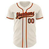 Custom Cream Black-Orange Authentic Baseball Jersey