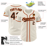 Custom Cream Black-Orange Authentic Baseball Jersey