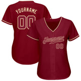 Custom Crimson Crimson-Cream Authentic Baseball Jersey