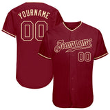 Custom Crimson Crimson-Cream Authentic Baseball Jersey