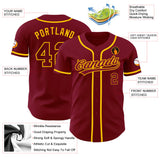 Custom Crimson Crimson-Gold Authentic Baseball Jersey