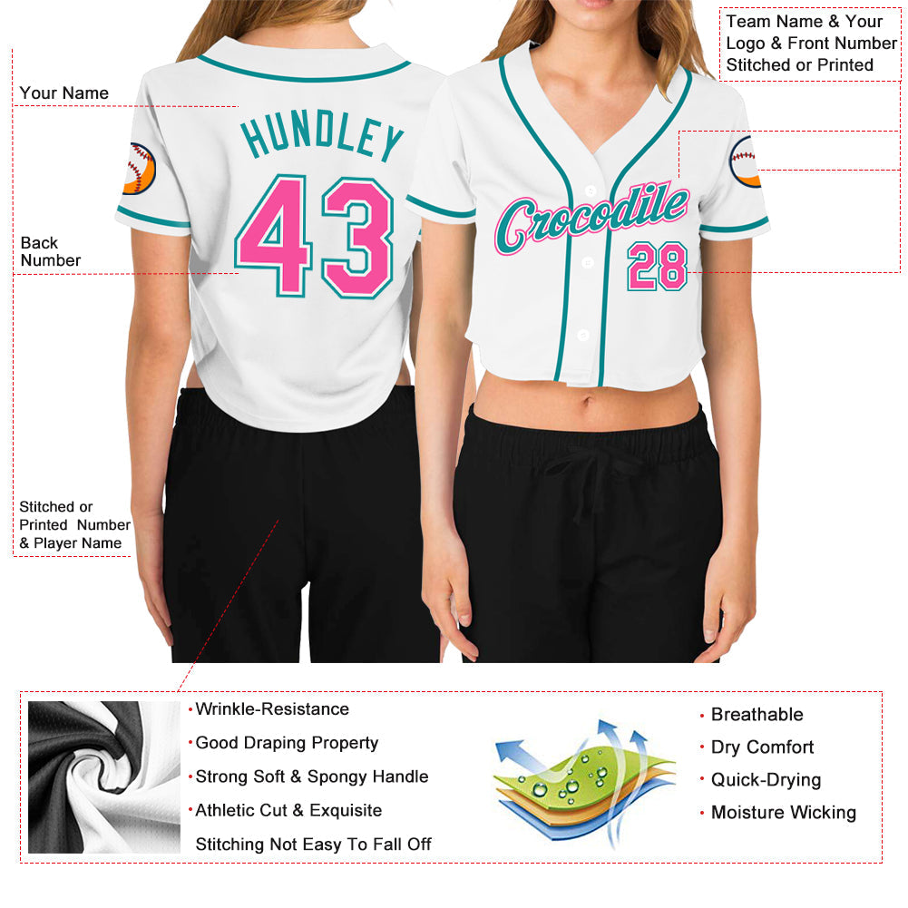  Aqua and White Pinstripe Custom Baseball Jersey