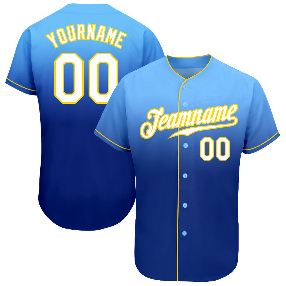 Custom Royal White-Light Blue Authentic Baseball Jersey