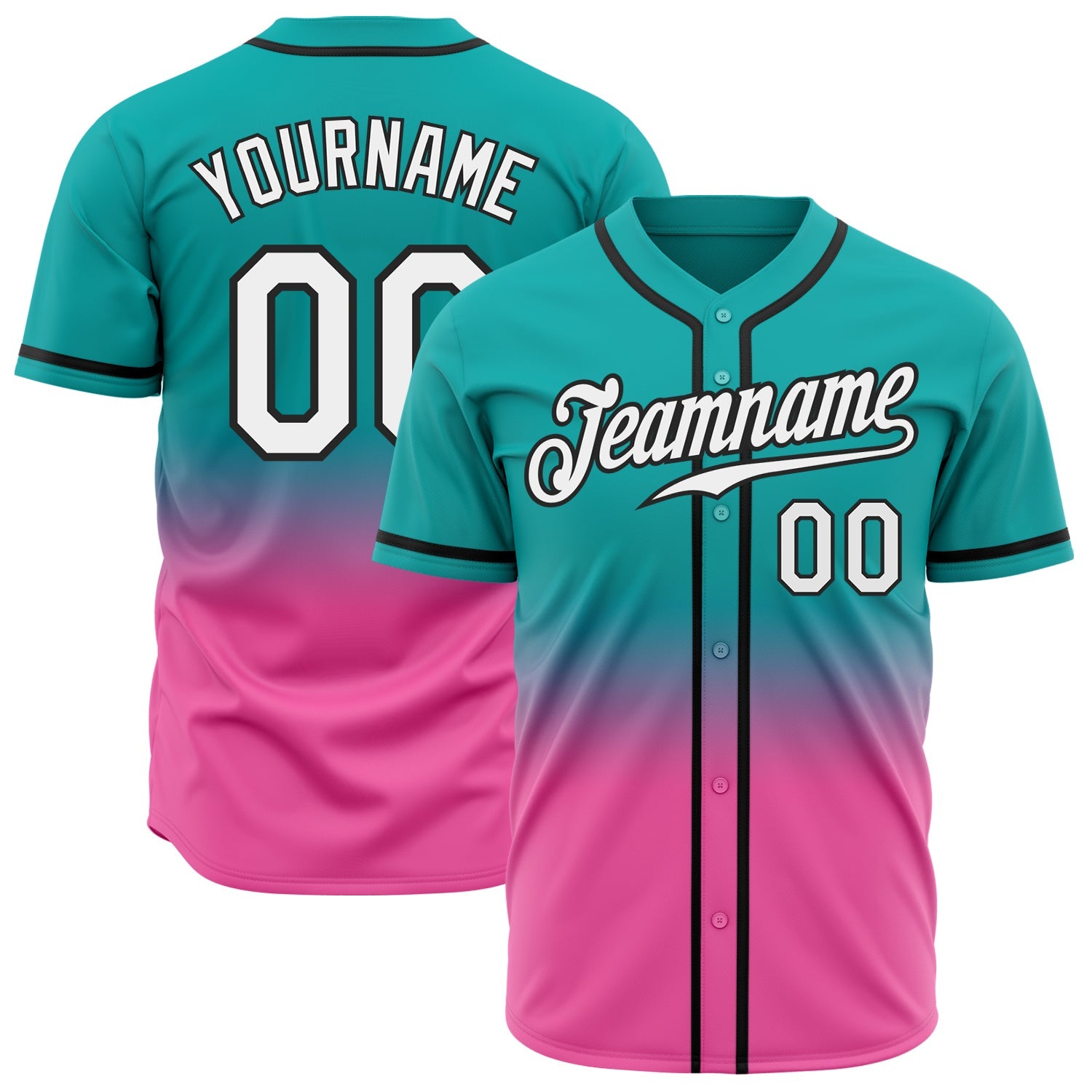 Custom Pink White-Black Authentic Baseball Jersey Discount