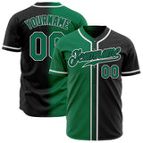 Custom Black Kelly Green-White Authentic Fade Fashion Baseball Jersey