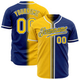 Custom Royal Gold-White Authentic Fade Fashion Baseball Jersey