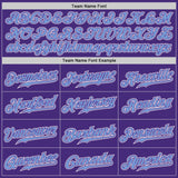 Custom Purple Light Blue-White Authentic Fade Fashion Baseball Jersey