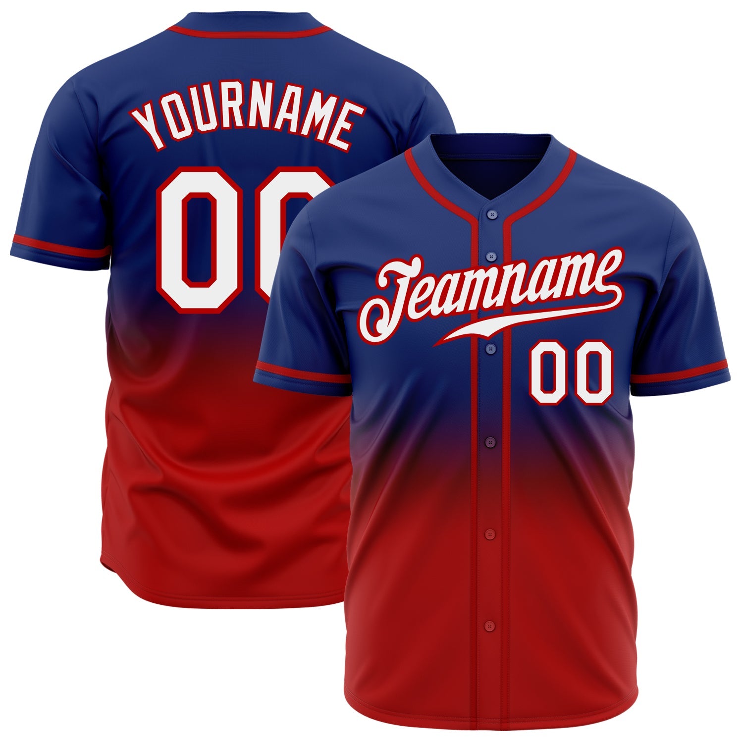 Custom Royal White-Red Authentic Fade Fashion Baseball Jersey Discount –  snapmade