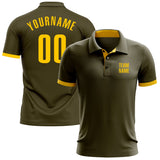 Custom Olive Yellow Performance Salute To Service Golf Polo Shirt