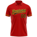 Custom Red Black-Yellow Performance Vapor Golf Polo Shirt