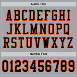 Custom Gray Black-Orange Mesh Authentic Football Jersey