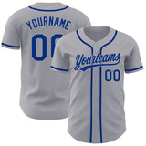 Custom Gray Royal Authentic Baseball Jersey