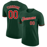 Custom Green Red-White Performance T-Shirt