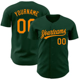 Custom Green Blaze Orange Authentic Baseball Jersey