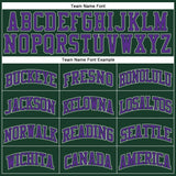 Custom Hunter Green White Gray-Purple Authentic Throwback Basketball Jersey