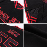 Custom Graffiti Pattern Black-Gold 3D Bomber Full-Snap Varsity Letterman Jacket