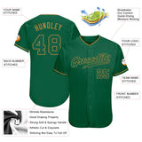 Custom Kelly Green Kelly Green-Old Gold Authentic Baseball Jersey