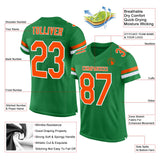 Custom Grass Green Orange-White Mesh Authentic Football Jersey