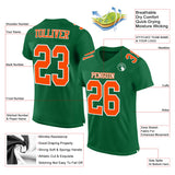 Custom Kelly Green Orange-White Mesh Authentic Football Jersey