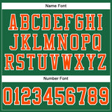 Custom Kelly Green Orange-White Mesh Authentic Football Jersey