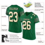 Custom Kelly Green Cream-Black Mesh Authentic Football Jersey