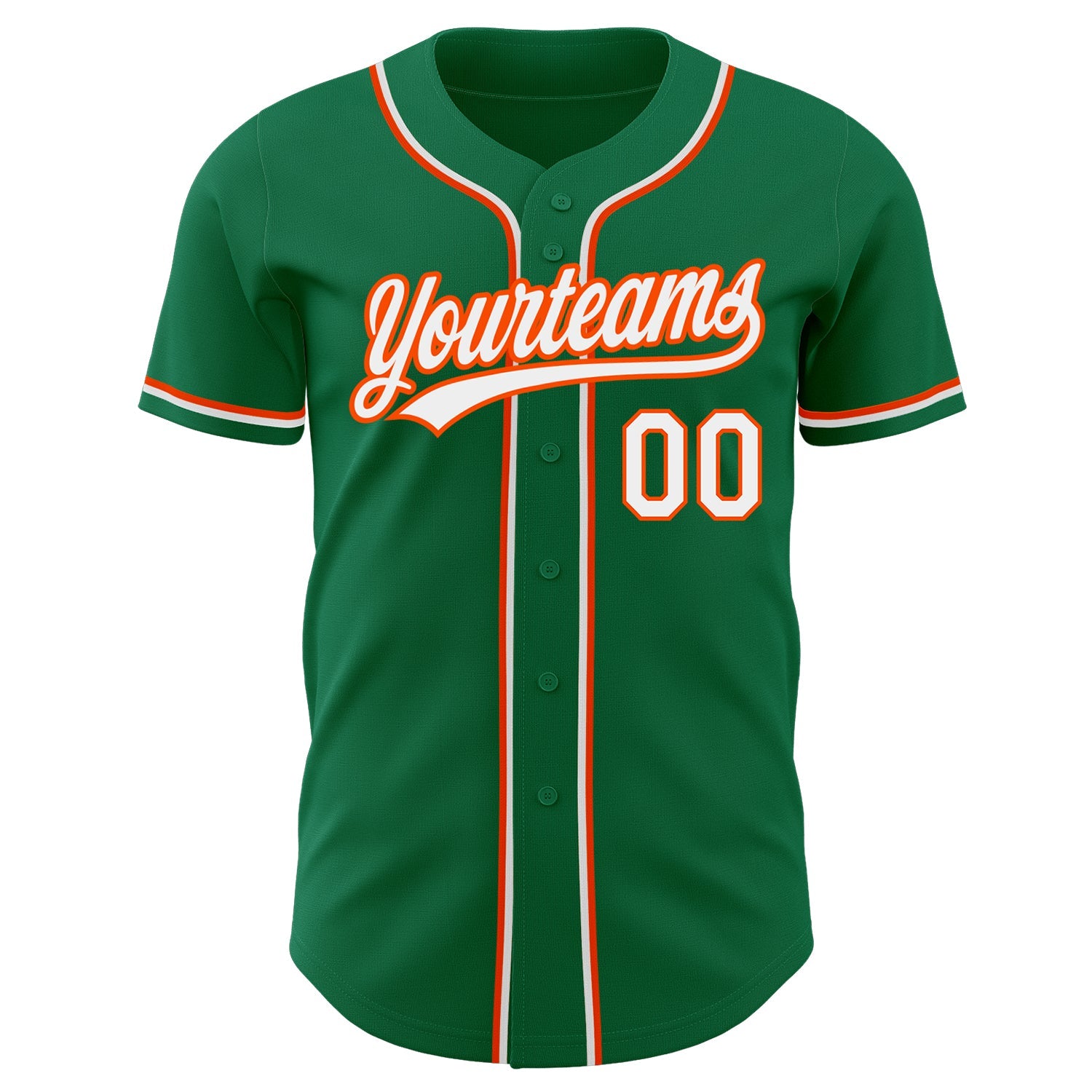 Custom Orange White-Kelly Green Authentic Baseball Jersey Discount