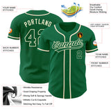 Custom Kelly Green Kelly Green-Cream Authentic Baseball Jersey